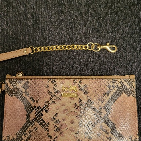 *HOST PICK* Like New Coach Python Print Leather Wristlet - Picture 2 of 4